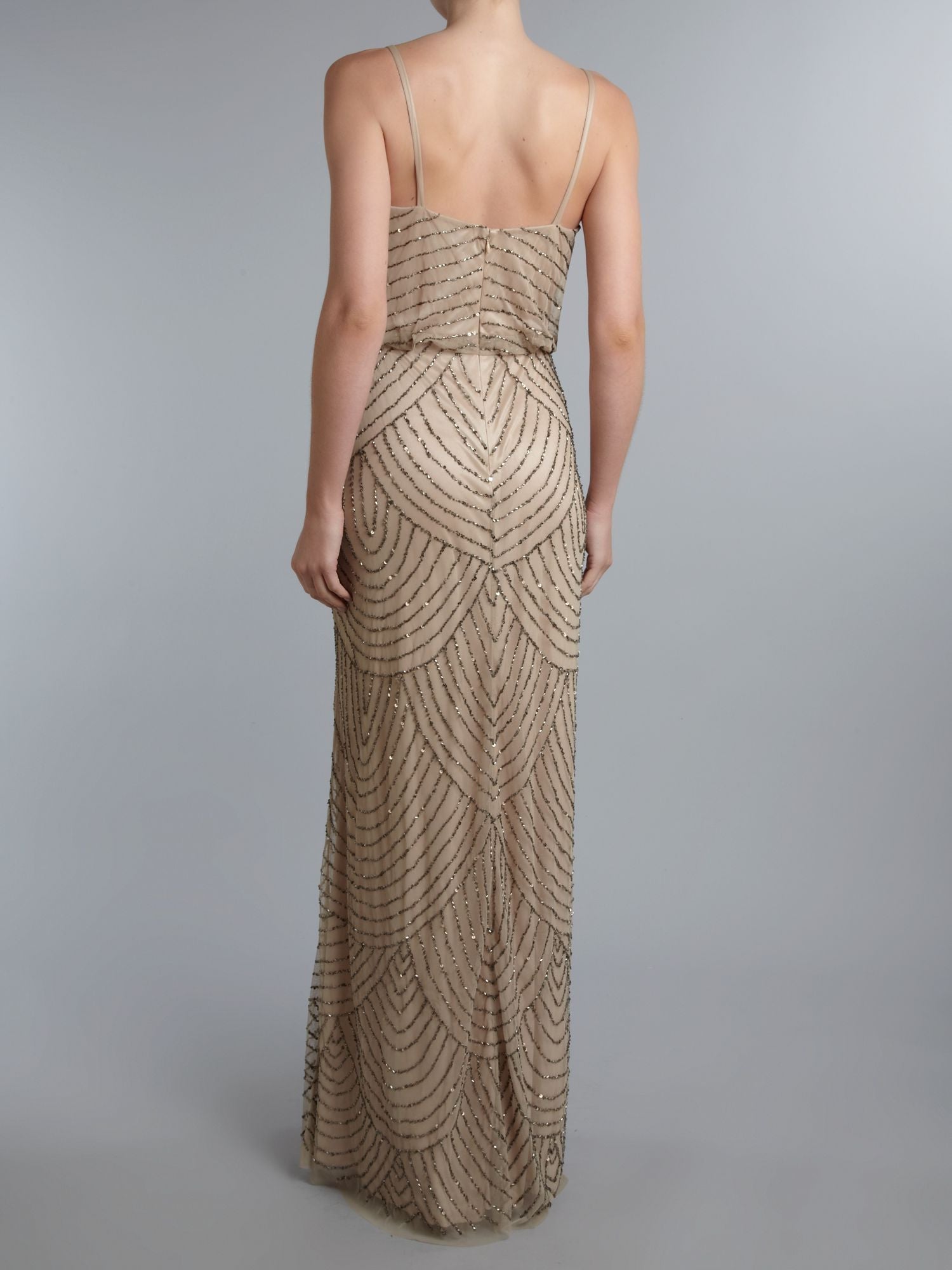Adrianna Papell Petite Beaded Blouson Gown - Macy's | Macy dresses, Evening  gowns with sleeves, Gowns